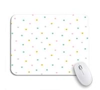 Tappetino per Mouse Confetti Cute Pink Mint Green And Gold Dotted Pattern Tappetino per Il Mouse Antiscivolo Impermeabile Lavabile Mousepad Forma Rettangolare, per Casa, Computer, 25 x 30cm