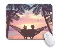 Tappetino Per Mouse Couple In Love At The Beach On Hammock Inspiration Tappetino Mouse Piccolo Portatile Confortevole Sottomano, Per Computer, Laptop, 25 x 30cm