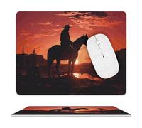 Tappetino per mouse Cowboy West, impermeabile, con base in gomma antiscivolo, bordo cucito, divertente, per casa, ufficio, dormitorio, scrivania, decorazione, accessori, 20,3 x 25,4 cm