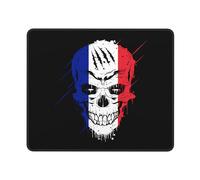 Tappetino Per Mouse Creative France Patriot Skull National Flag Mouse Pad Con Bordi Cuciti Tappetino Mouse Gaming Con Base In Gomma Antiscivolo Mousepad Per Gaming Ufficio 25X30Cm