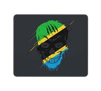 Tappetino per Mouse Creative Tanzania Patriot Skull National Flag Tappetino Mouse Gaming Waterproof Tappetino per Tastiera Pulire Mousepad per Laptop Pc Computer Portatile 25X30Cm