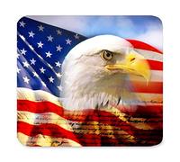 (tappetino per mouse) Custom Rectangle MousePad Extended, Awesome Eagle Vintage USA Flag American Proud, Gaming Antiscivolo Rubber Large Mousepad Mat
