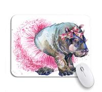 Tappetino per Mouse Cute Baby Hippo Watercolor Exotic Nature African Animals Tappetino Mouse Gaming Facile da Pulire Tappetino Mouse Piccolo, per Casa, Gaming Mouse, 25 x 30cm