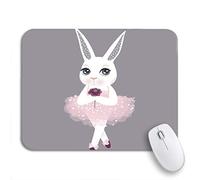 Tappetino per Mouse Cute Bunny in Pink Dress Happy Easter Cartoon Rabbit Tappetino Mouse Portatile Confortevole Tappetino per Il Mouse Antiscivolo, per Gaming Mouse, Computer, 25 x 30cm