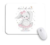 Tappetino Per Mouse Cute Cartoon Baby Bunny Hare Ballet Dancer Celebration Greeting Tappetino Mouse Pad Lavabile Personalizzato Tappetino Mouse Piccolo, Per Gioco, Casa, 25 x 30cm