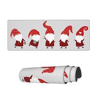 Tappetino per Mouse Cute Christmas Gnomes Santa Tappetino Mouse Gaming Impermeabile Sottomano, per Ufficio, Scrivania, Gaming Mouse, 80x30cm