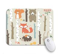 Tappetino Per Mouse Cute Fox Bear Bunny Elk Hedgehog Birds Mushrooms Mousepad Forma Rettangolare Personalizzato Antipolvere Tappetino Mouse Piccolo, Per Computer, Gaming Mouse, 25 x 30cm