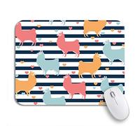 Tappetino per Mouse Cute Llama Colorful Lines And Hearts Funny Characters Mousepad Forma Rettangolare Confortevole Tappetino Mouse Gaming, per Ufficio, Scrivania, 25 x 30cm