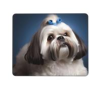 Tappetino per mouse da 25,4 x 30,5 cm, tappetino per mouse con cane Shih Tzu, tappetino per mouse per computer, con base in gomma antiscivolo, tappetino per tastiera per lavoro