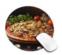 Tappetino per mouse da 4 pezzi con bordo cucito, comodo tappetino per mouse con base in gomma antiscivolo, tappetini per mouse da gioco, pizza con funghi e pomodori, lavabile per computer, ufficio, l