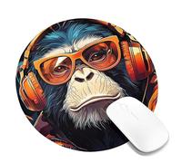 Tappetino per mouse da gamer, design dinamico street art, superficie in gomma antiscivolo, perfetto per casa, ufficio o configurazione di gioco, rotondo, 20,3 x 20,3 cm