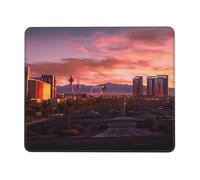 Tappetino per mouse da gaming, 25,4 x 30,5 cm, stampa tramonto di Las Vegas, impermeabile, antiscivolo, in pelle, per ufficio, scrivania e PC