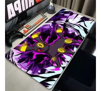 Tappetino per Mouse da Gaming Nero XXL Grande, Tappetino da Scrivania P-pokemon Umbreon, Tappetini per Tastiera Anime Kawaii Eevee, Mousepad per Laptop PC Gamer