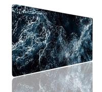 Tappetino per Mouse da Gaming, Tappetino Mouse Pad XL Grande, Mousepad con Impermeabile e Antiscivolo, Lavabile Sottomano Copri Scrivania Ufficio, Tappetini Tappeto Mouse Mat 900x300x4mm Waves (1)