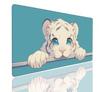 Tappetino per Mouse da Gaming, Tappetino Mouse Pad XXL Grande, Mousepad con Impermeabile e Antiscivolo, Lavabile Sottomano Copri Scrivania Ufficio, Tappetini Tappeto Mouse Mat 900x600x4mm Tiger (2)
