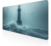 Tappetino per Mouse da Gioco 1400x600x3mm Tappeto Mouse blu, Impermeabile Tappetino da Scrivania faro, Mouse Pad per Migliora la Velocità e la Precisione Accessori Scrivania per Ufficio, Regali D1-808