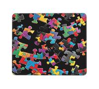 Tappetino per mouse da gioco, 21,1 x 26,2 cm, motivo: puzzle con stampa a forma di cuore, impermeabile, antiscivolo, in pelle, per ufficio, scrivania, laptop e PC