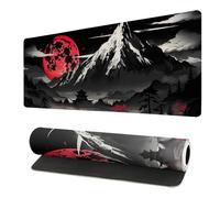 Tappetino per mouse da gioco, 30,5 x 80 cm, con bordi cuciti, antiscivolo, per casa e ufficio, per aumentare il livello del tuo (lago notturno), grande base antiscivolo