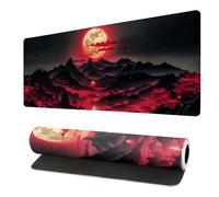 Tappetino per mouse da gioco, 30,5 x 80 cm, con bordi cuciti, antiscivolo, per casa e ufficio, per aumentare il livello del tuo (lago notturno), grande base antiscivolo