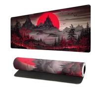 Tappetino per mouse da gioco, 30,5 x 80 cm, con bordi cuciti, antiscivolo, per casa e ufficio, per aumentare il livello del tuo (lago notturno), grande base antiscivolo