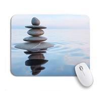 Tappetino per Mouse da Gioco 3D Rendering of Zen Stones in Water Reflection Peace Tappetino Mouse Lavabile Impermeabile Tappetino Mouse Gaming, per Gioco, Computer, 25 x 30cm