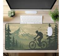 Tappetino Per Mouse Da Gioco 600x300mm, tappetino Scrivania Grande con Base in Gomma Antiscivolo, Spessore 2 mm, mouse Pad xxl con Bordi Cuciti per PC, Laptop(Ciclismo nei boschi)