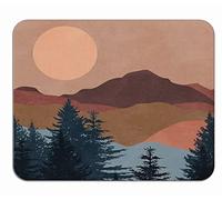 Tappetino per Mouse da Gioco Abstract Boho Terracotta Sun Sunset Mountain Tappetini Mouse Facile da Pulire Antipolvere Sottomano, per Scrivania, Laptop, Gaming Mouse, 25x30cm