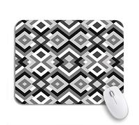 Tappetino per Mouse da Gioco Abstract Geometric of Triangles in White Black And Grey Sottomano Antipolvere Base Antiscivolo in Gomma Tappetini Mouse, per Computer, Casa, 25 x 30cm