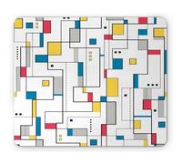 Tappetino per Mouse da Gioco Abstract Pattern with Geometric Modern Contemporary Art Elements Tappetino Mouse Lavabile Antipolvere Sottomano, per Scrivania, Computer, Laptop, 25x30cm