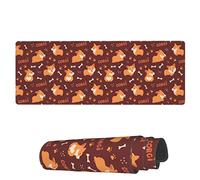 Tappetino per Mouse da Gioco Adorable Corgi Dog Puppy Tappetino Mouse Facile da Pulire Mousepad Forma Rettangolare, per Ufficio, Scrivania, Computer, 80x30cm