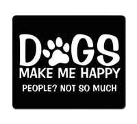 Tappetino per mouse da gioco Amcove con citazione divertente, i cani mi rendono felice, le persone non tanto, lettere divertenti, tappetino per m