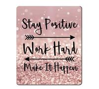 Tappetino per mouse da gioco Amcove personalizzato ""Rimani positivo, lavora duro e fallo accadere"" con citazioni ispiratrici. Tappetino per mouse