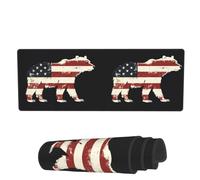Tappetino Per Mouse Da Gioco American Flag Silhouette Bear Tappetino Mouse Pad Personalizzato Mousepad Forma Rettangolare, Per Computer, Casa, Gaming Mouse, 80x30cm