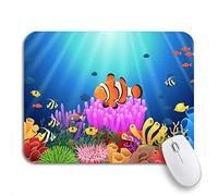 Tappetino per Mouse da Gioco Animal Clown Fish Under The Sea Aquatic Bright Cartoon Tappetini Mouse Lavabile Personalizzato Tappetino per Il Mouse Antiscivolo, per Computer, Casa, 25 x 30cm