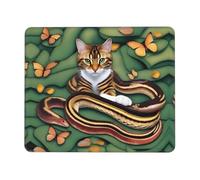 Tappetino per mouse da gioco antiscivolo, con stampa della storia del serpente e del gatto, adatto per studio e gioco, 21,1 x 26,2 cm
