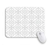 Tappetino Per Mouse Da Gioco Arabesque Abstract Pattern In Gray And White Moroccan Tappetino Mouse Piccolo Personalizzato Impermeabile Tappetini Mouse, Per Gioco, Scrivania, 25 x 30cm