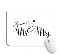 Tappetino per Mouse da Gioco Artistic Wedding Word Sign for Ampersand Mr And Letter Sottomano Base Antiscivolo in Gomma Portatile Tappetino Mouse Piccolo, per Gioco, Scrivania, 25 x 30cm