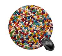 Tappetino per Mouse da Gioco Assorted Jelly Beans Tappetino Mouse Piccolo Lavabile Personalizzato Sottomano, per Computer, Laptop, Scrivania, 20cm