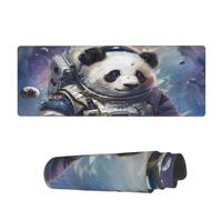 Tappetino Per Mouse Da Gioco Astronaut Panda Space Planet Tappetino Mouse Gaming Base Antiscivolo In Gomma Sottomano, Per Scrivania, Ufficio, Laptop, 80x30cm