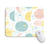 Tappetino per Mouse da Gioco Baby Cute Space Pattern Moon Stars And Comet Nursery Tappetino Mouse Pad Base Antiscivolo in Gomma Confortevole Tappetino Mouse, per Computer, Laptop, 25 x 30cm