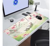 Tappetino per Mouse da Gioco Barca Fiori Rosa Tappetino Mouse XXL 900x400x3 mm Tappetino Scrivania Grande Controllo Preciso del Mouse, Tenuta Stabile, Lavabile, Sottomano per Ufficio e casa