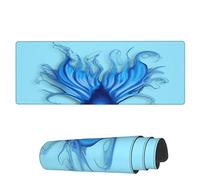 Tappetino per Mouse da Gioco Beautiful Blue Fish Tail Tappetino Mouse Grande Antipolvere Sottomano, per Computer, Ufficio, Laptop, 80x30cm