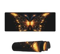 Tappetino Per Mouse Da Gioco Beautiful Fire Butterfly Tappetino Mouse Pad Base Antiscivolo In Gomma Mousepad Forma Rettangolare, Per Ufficio, Laptop, Computer, 80x30cm