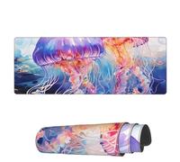 Tappetino per Mouse da Gioco Beautiful Jelly Fish Tappetino Mouse Facile da Pulire Mousepad Forma Rettangolare, per Casa, Gaming Mouse, Ufficio, 80x30cm