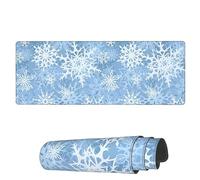 Tappetino Per Mouse Da Gioco Beautiful Snowflakes Winter Pattern Tappetino Mouse Pad Base Antiscivolo In Gomma Mousepad Forma Rettangolare, Per Scrivania, Laptop, Gaming Mouse, 80x30cm