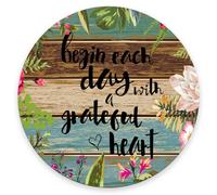 Tappetino per Mouse da Gioco Begin Each Day with A Grateful Heart Tappetino Mouse Pad Personalizzato Facile da Pulire Mousepad, per Computer, Laptop, Scrivania, 20cm