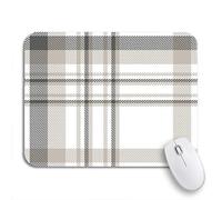 Tappetino per Mouse da Gioco Beige Plaid Patten in Dark Gray Light Taupe Sottomano Base Antiscivolo in Gomma Confortevole Tappetino Mouse Gaming, per Gioco, Scrivania, 25 x 30cm