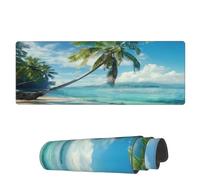 Tappetino per Mouse da Gioco Big Palm Tree Beach Tappetino Mouse Grande Lavabile Sottomano, per Gaming Mouse, Laptop, Ufficio, 80x30cm