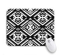 Tappetino Per Mouse Da Gioco Black And White Color Tribal Navajo Aztec Abstract Geometric Sottomano Lavabile Impermeabile Tappetino Mouse, Per Laptop, Gioco, 25 x 30cm