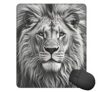 Tappetino per Mouse da Gioco Black And White Lion Head Tappetino Mouse Gaming Base Antiscivolo in Gomma Facile da Pulire Mousepad Forma Rettangolare, per Computer, Ufficio, Laptop, 25x30cm